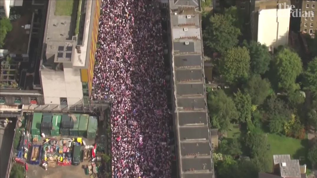 Aerial footage London Uk March Count Them